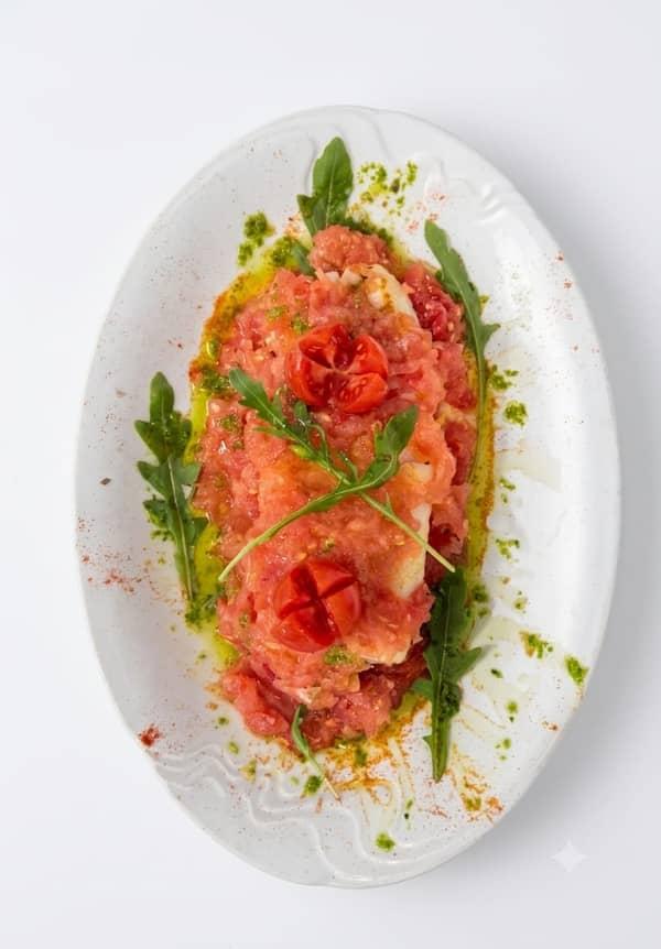 Lomo de Bacalao con Tomate en Matahambre Grill , Alcossebre