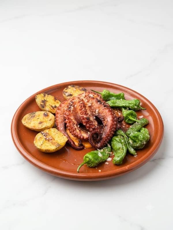 Pulpo a la Brasa con Parmentier de la Vera en Matahambre Grill , Alcossebre